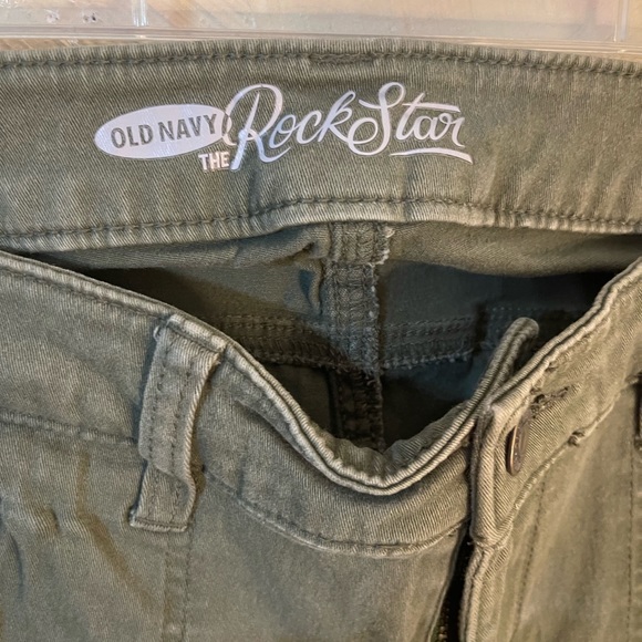 Old Navy The Rockstar Women’s Army Green Mid-Rise Zip-ankle Skinny Stretch. Sz 8 - Picture 3 of 6